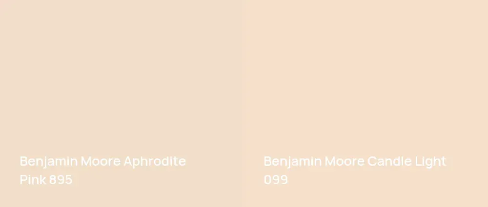 Benjamin Moore Aphrodite Pink 895 vs Benjamin Moore Candle Light 099