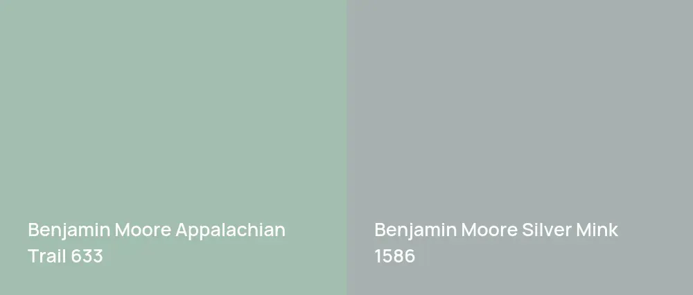 Benjamin Moore Appalachian Trail 633 vs Benjamin Moore Silver Mink 1586