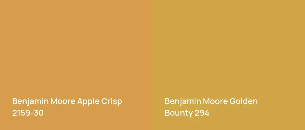 Benjamin Moore Apple Crisp 2159-30 vs Benjamin Moore Golden Bounty 294