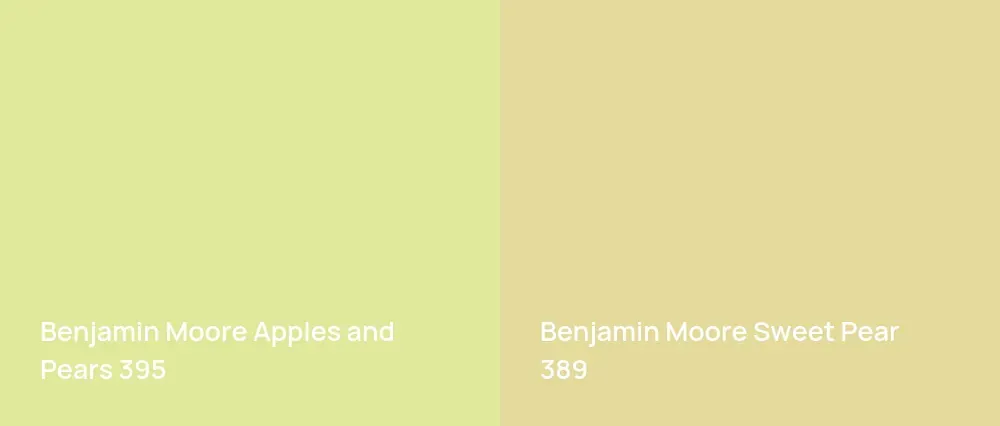 Benjamin Moore Apples and Pears 395 vs Benjamin Moore Sweet Pear 389