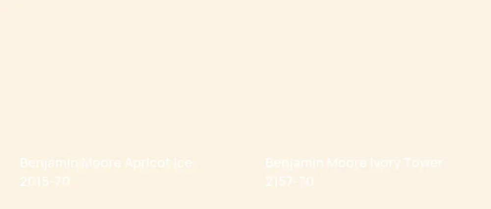 Benjamin Moore Apricot Ice 2015-70 vs Benjamin Moore Ivory Tower 2157-70