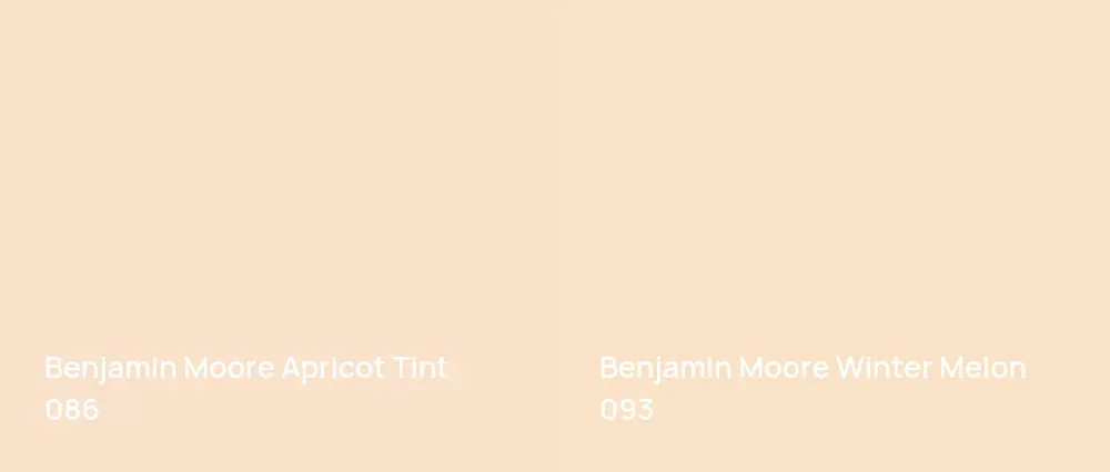 Benjamin Moore Apricot Tint 086 vs Benjamin Moore Winter Melon 093