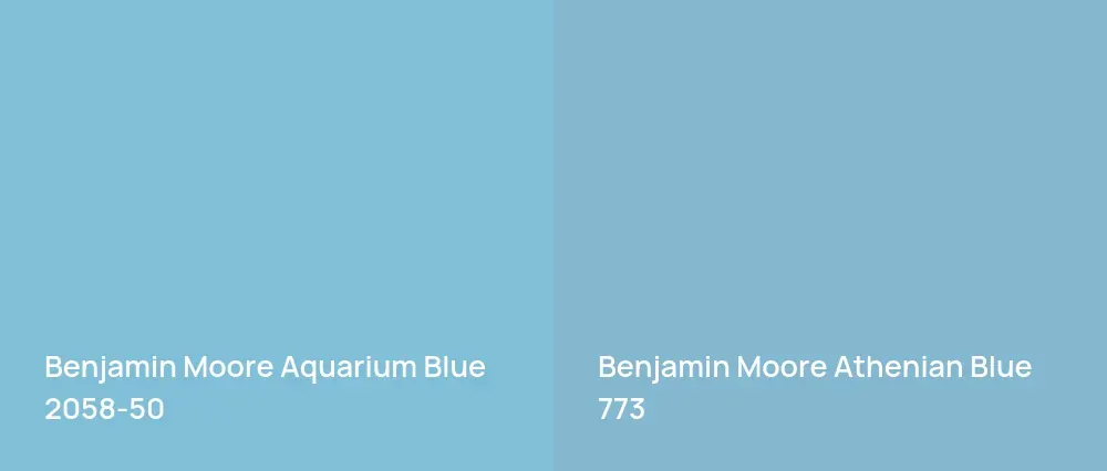 Benjamin Moore Aquarium Blue 2058-50 vs Benjamin Moore Athenian Blue 773