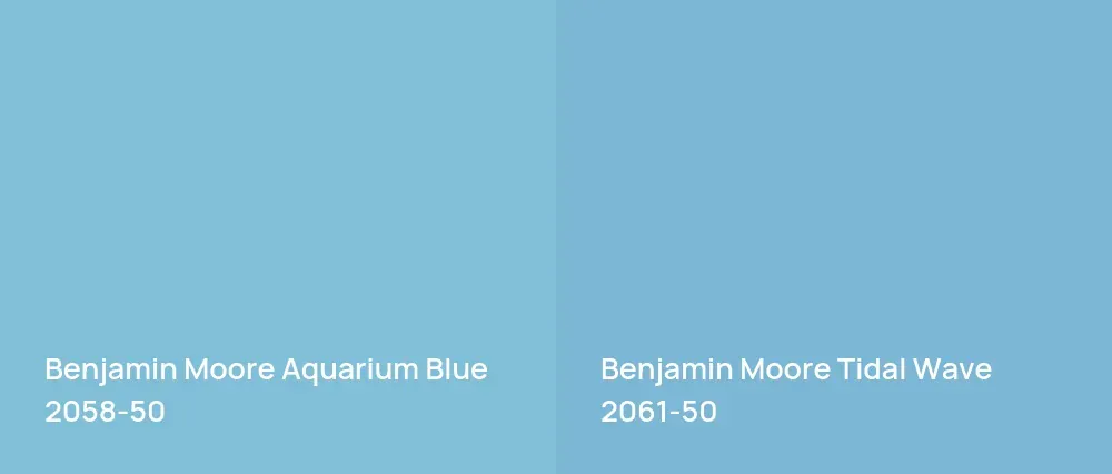 Benjamin Moore Aquarium Blue 2058-50 vs Benjamin Moore Tidal Wave 2061-50