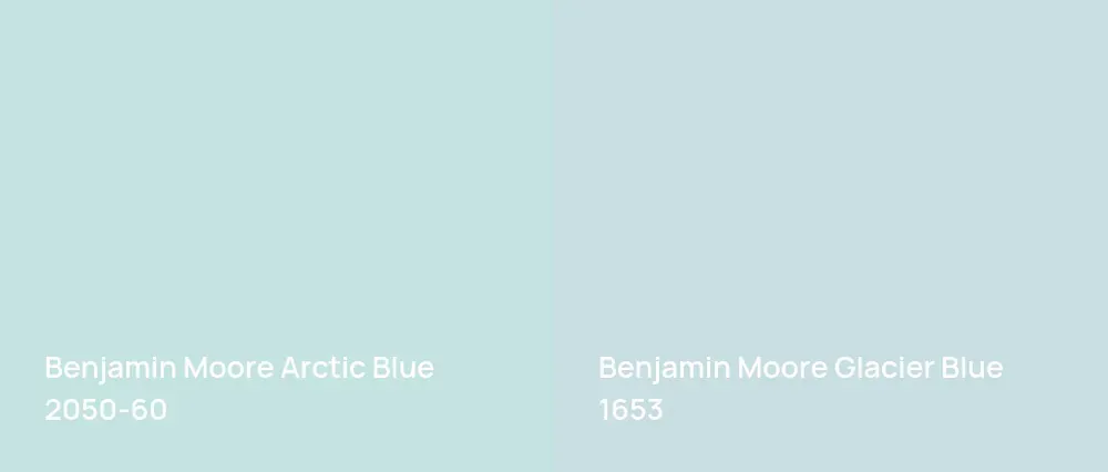 Benjamin Moore Arctic Blue 2050-60 vs Benjamin Moore Glacier Blue 1653