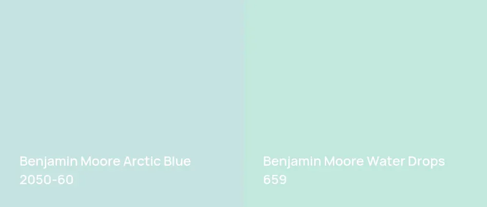 Benjamin Moore Arctic Blue 2050-60 vs Benjamin Moore Water Drops 659
