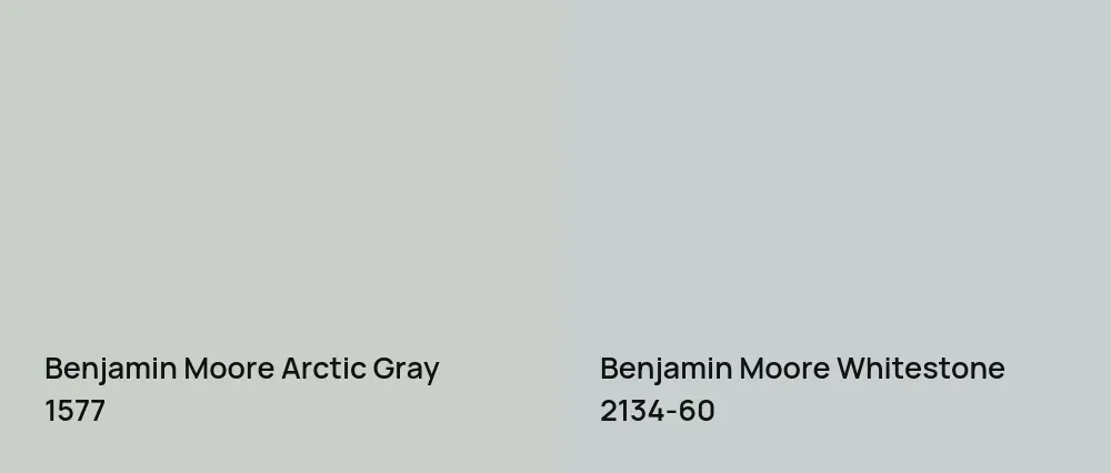 Benjamin Moore Arctic Gray 1577 vs Benjamin Moore Whitestone 2134-60