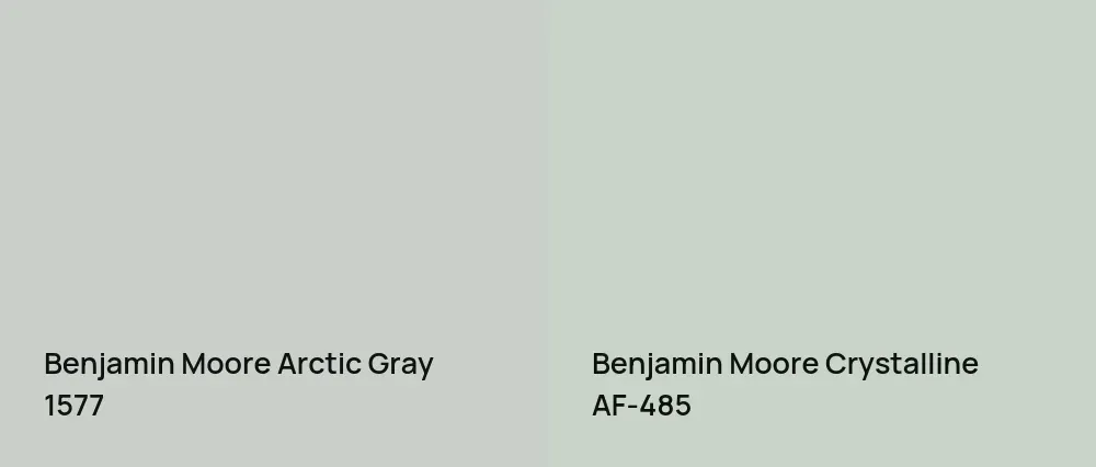 Benjamin Moore Arctic Gray 1577 vs Benjamin Moore Crystalline AF-485