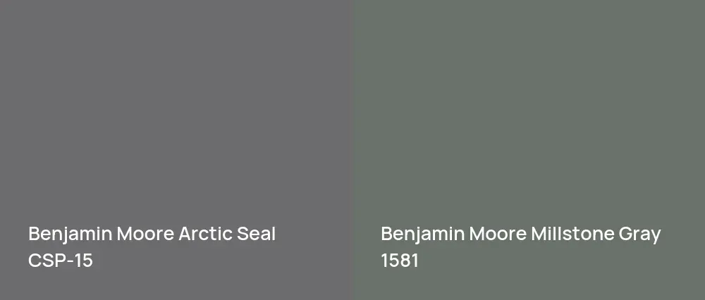 Benjamin Moore Arctic Seal CSP-15 vs Benjamin Moore Millstone Gray 1581