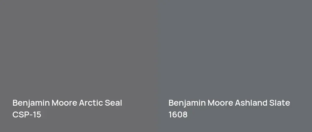 Benjamin Moore Arctic Seal CSP-15 vs Benjamin Moore Ashland Slate 1608