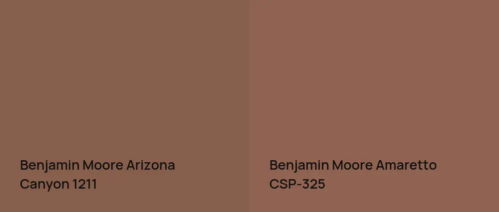 Benjamin Moore Arizona Canyon 1211 vs Benjamin Moore Amaretto CSP-325