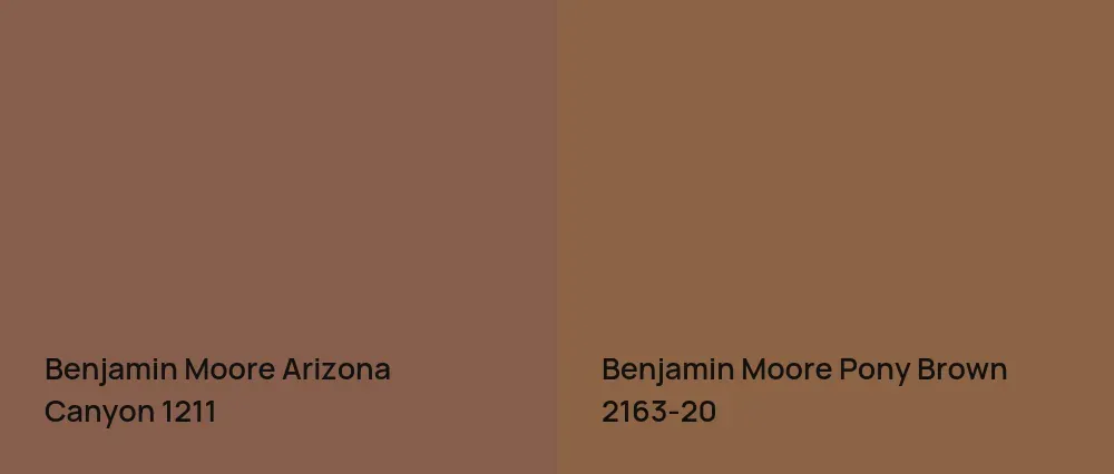 Benjamin Moore Arizona Canyon 1211 vs Benjamin Moore Pony Brown 2163-20