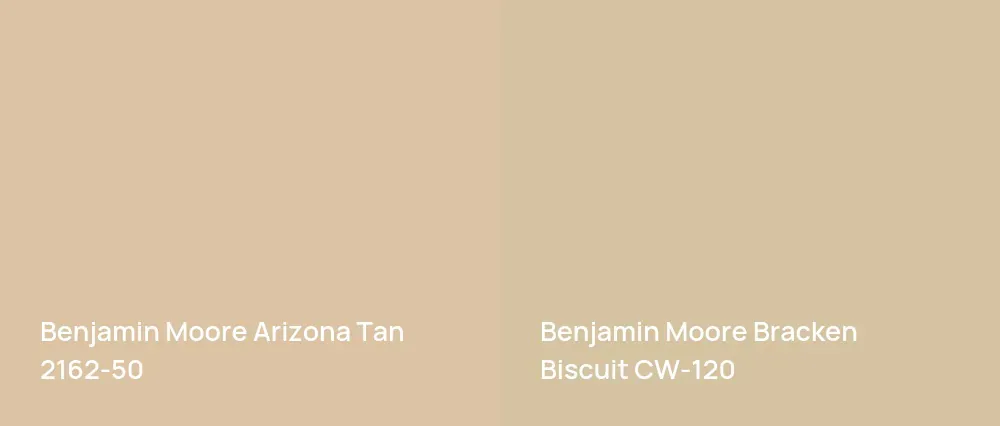 Benjamin Moore Arizona Tan 2162-50 vs Benjamin Moore Bracken Biscuit CW-120