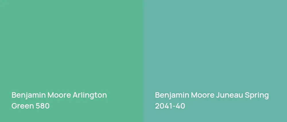 Benjamin Moore Arlington Green 580 vs Benjamin Moore Juneau Spring 2041-40