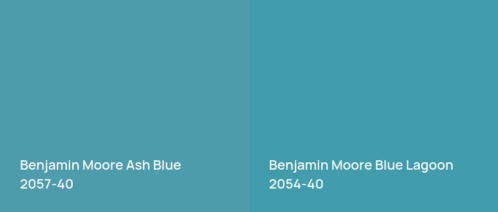 Benjamin Moore Ash Blue 2057-40 vs Benjamin Moore Blue Lagoon 2054-40