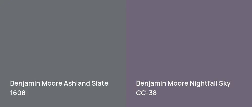 Benjamin Moore Ashland Slate 1608 vs Benjamin Moore Nightfall Sky CC-38