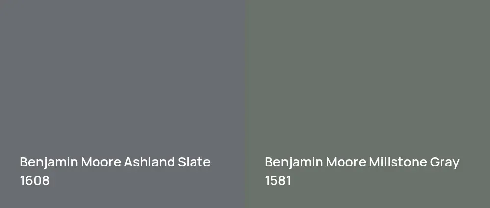 Benjamin Moore Ashland Slate 1608 vs Benjamin Moore Millstone Gray 1581