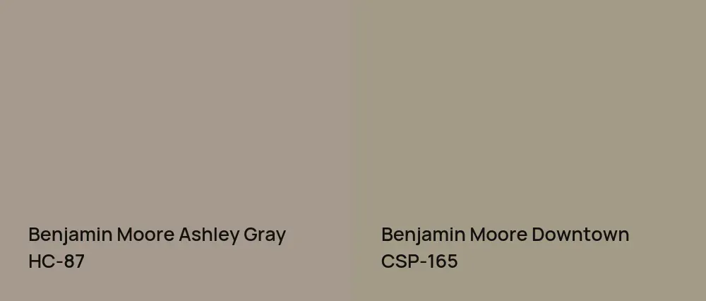 Benjamin Moore Ashley Gray HC-87 vs Benjamin Moore Downtown CSP-165