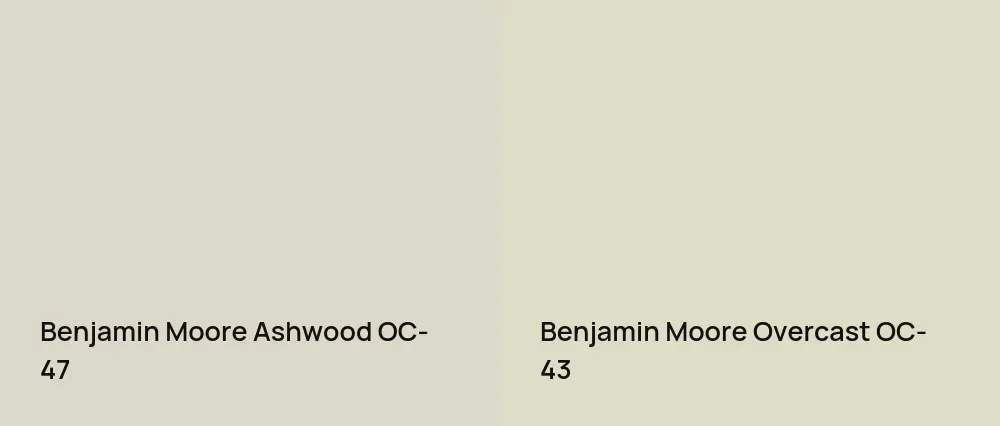 Benjamin Moore Ashwood OC-47 vs Benjamin Moore Overcast OC-43