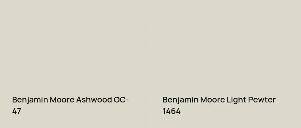 Benjamin Moore Ashwood OC-47 vs Benjamin Moore Light Pewter 1464