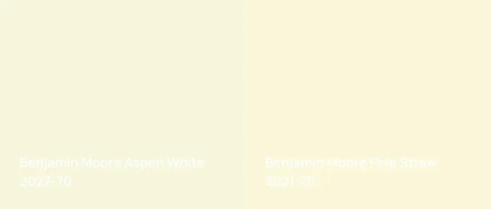 Benjamin Moore Aspen White 2027-70 vs Benjamin Moore Pale Straw 2021-70