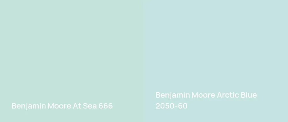 Benjamin Moore At Sea 666 vs Benjamin Moore Arctic Blue 2050-60