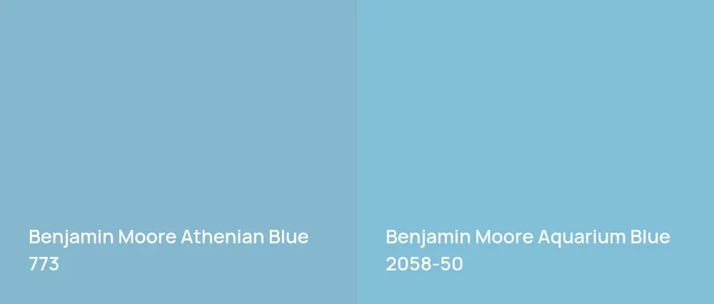 Benjamin Moore Athenian Blue 773 vs Benjamin Moore Aquarium Blue 2058-50