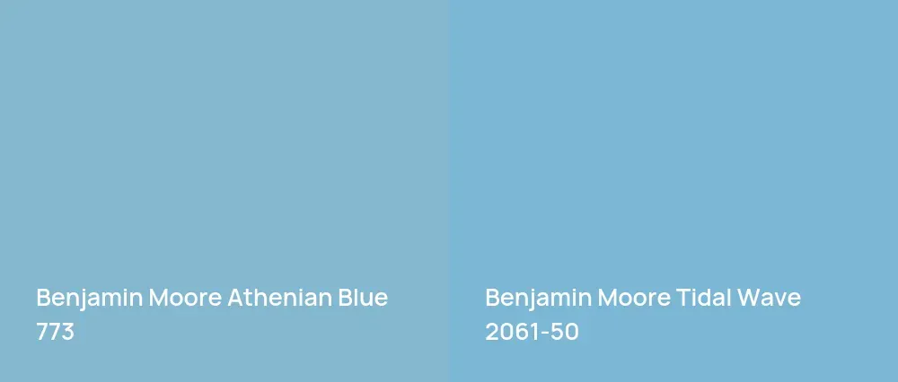 Benjamin Moore Athenian Blue 773 vs Benjamin Moore Tidal Wave 2061-50