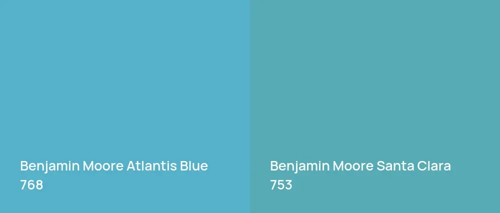 Benjamin Moore Atlantis Blue 768 vs Benjamin Moore Santa Clara 753