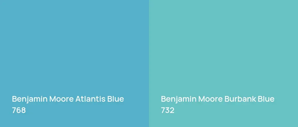 Benjamin Moore Atlantis Blue 768 vs Benjamin Moore Burbank Blue 732