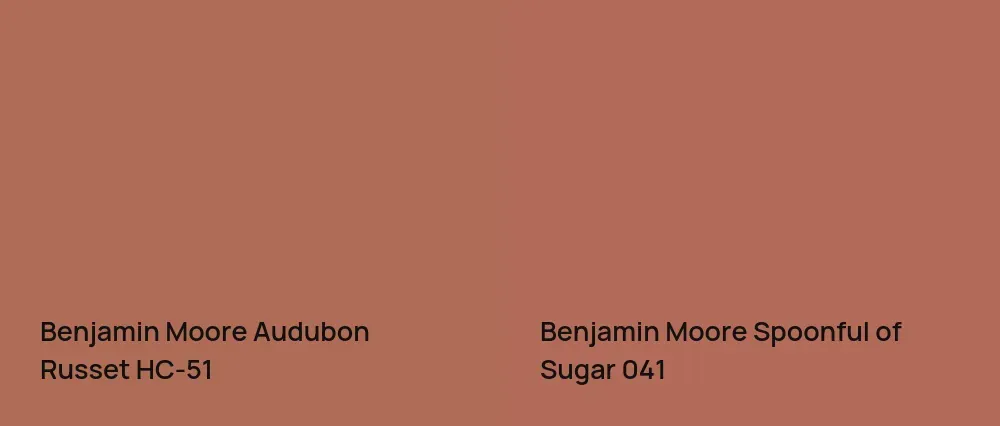 Benjamin Moore Audubon Russet HC-51 vs Benjamin Moore Spoonful of Sugar 041