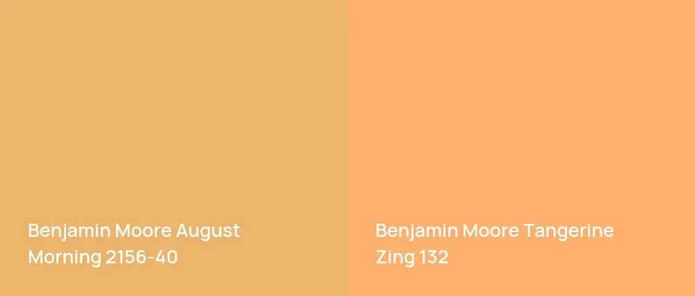 Benjamin Moore August Morning 2156-40 vs Benjamin Moore Tangerine Zing 132