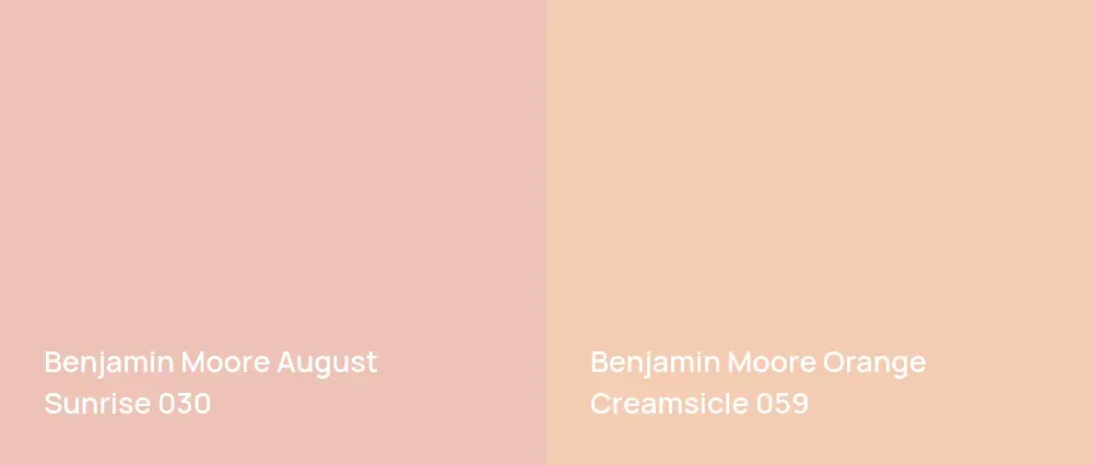 Benjamin Moore August Sunrise 030 vs Benjamin Moore Orange Creamsicle 059