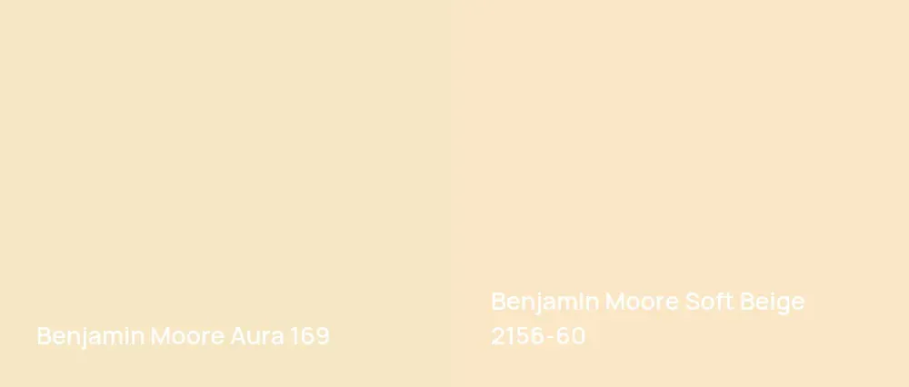 Benjamin Moore Aura 169 vs Benjamin Moore Soft Beige 2156-60