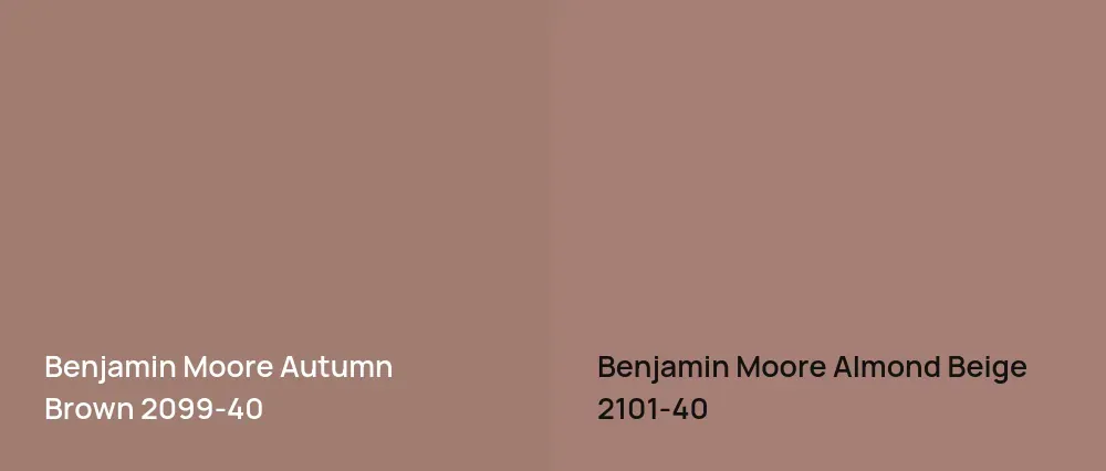 Benjamin Moore Autumn Brown 2099-40 vs Benjamin Moore Almond Beige 2101-40