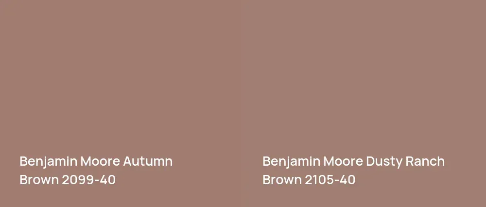 Benjamin Moore Autumn Brown 2099-40 vs Benjamin Moore Dusty Ranch Brown 2105-40