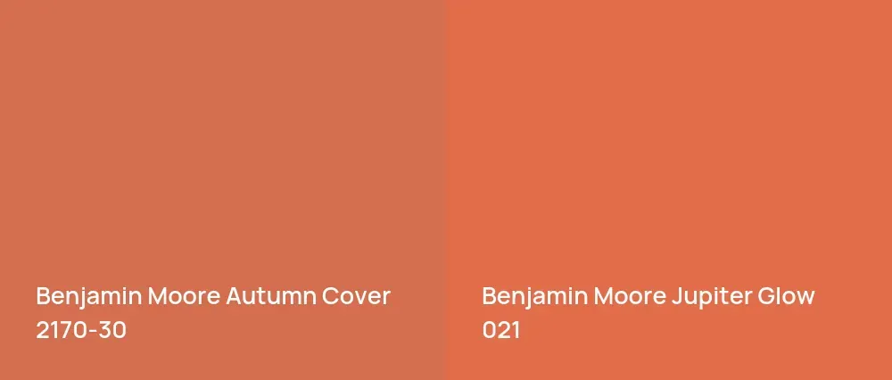 Benjamin Moore Autumn Cover 2170-30 vs Benjamin Moore Jupiter Glow 021