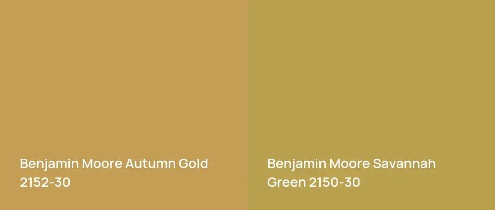 Benjamin Moore Autumn Gold 2152-30 vs Benjamin Moore Savannah Green 2150-30
