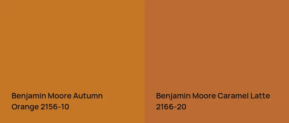 Benjamin Moore Autumn Orange 2156-10 vs Benjamin Moore Caramel Latte 2166-20