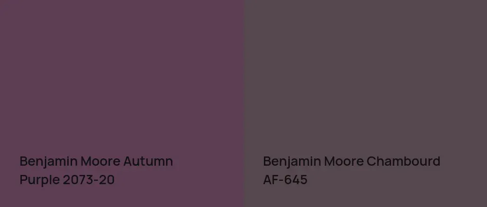 Benjamin Moore Autumn Purple 2073-20 vs Benjamin Moore Chambourd AF-645