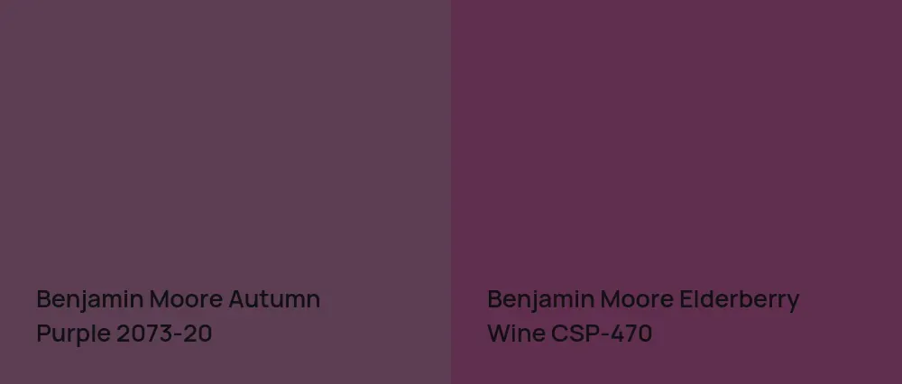 Benjamin Moore Autumn Purple 2073-20 vs Benjamin Moore Elderberry Wine CSP-470