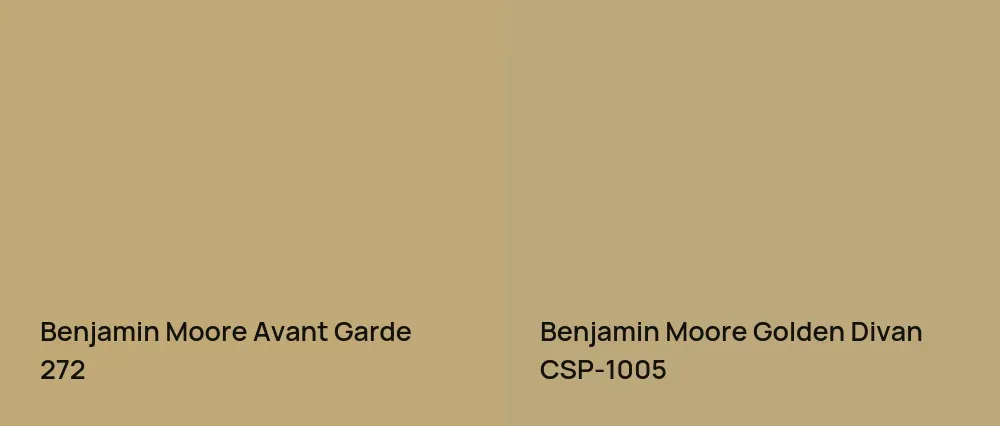 Benjamin Moore Avant Garde 272 vs Benjamin Moore Golden Divan CSP-1005