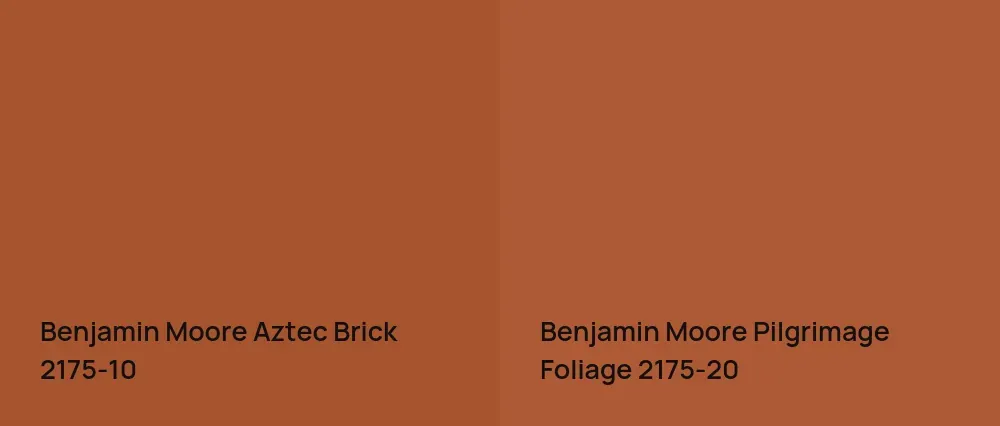 Benjamin Moore Aztec Brick 2175-10 vs Benjamin Moore Pilgrimage Foliage 2175-20