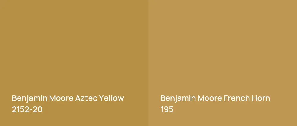 Benjamin Moore Aztec Yellow 2152-20 vs Benjamin Moore French Horn 195