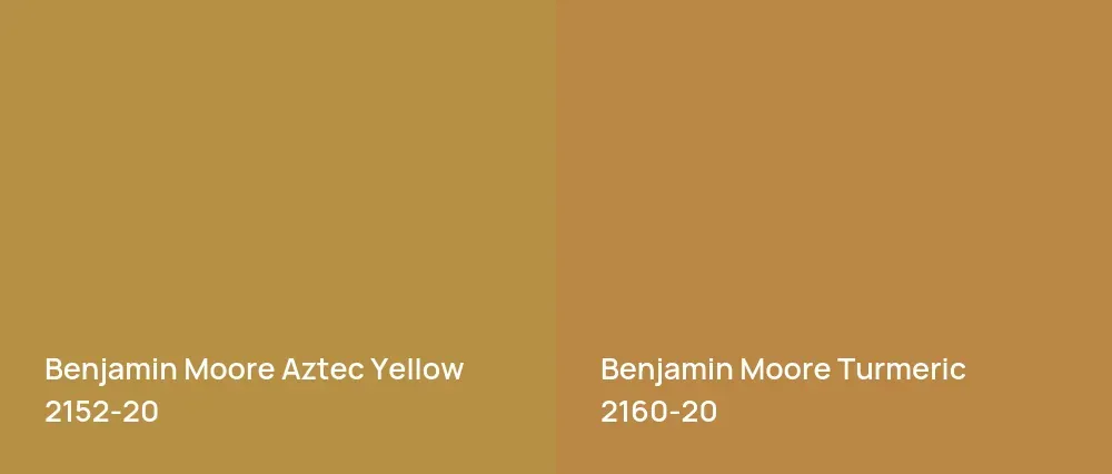 Benjamin Moore Aztec Yellow 2152-20 vs Benjamin Moore Turmeric 2160-20
