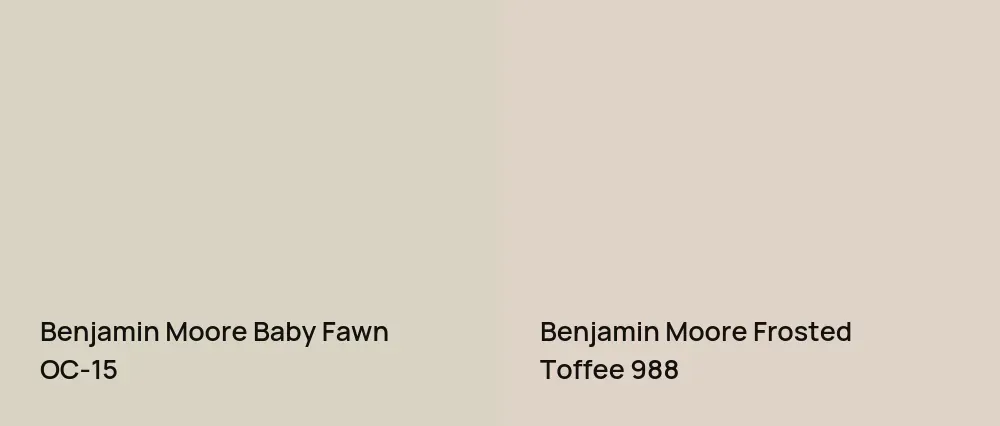 Benjamin Moore Baby Fawn OC-15 vs Benjamin Moore Frosted Toffee 988