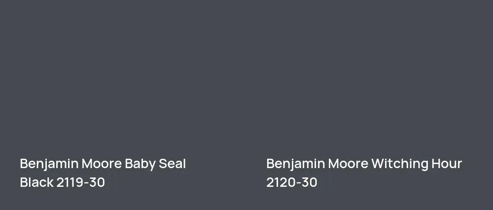 Benjamin Moore Baby Seal Black 2119-30 vs Benjamin Moore Witching Hour 2120-30