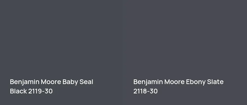 Benjamin Moore Baby Seal Black 2119-30 vs Benjamin Moore Ebony Slate 2118-30