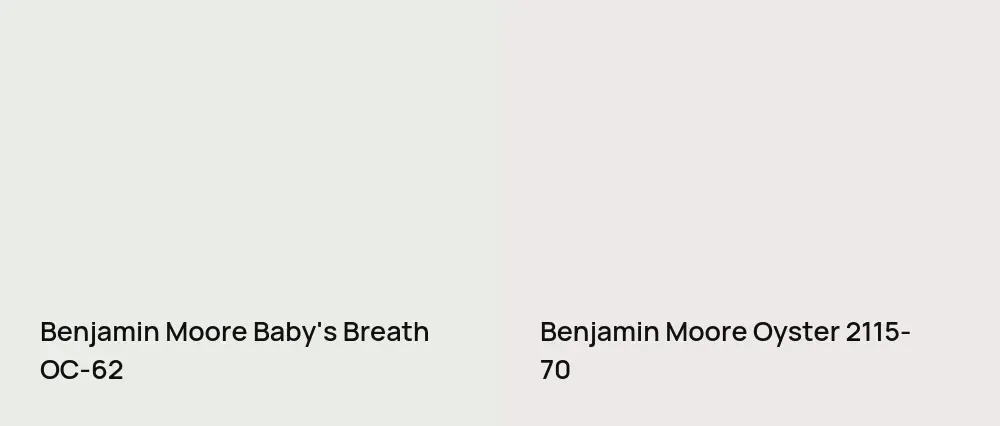 Benjamin Moore Baby's Breath OC-62 vs Benjamin Moore Oyster 2115-70