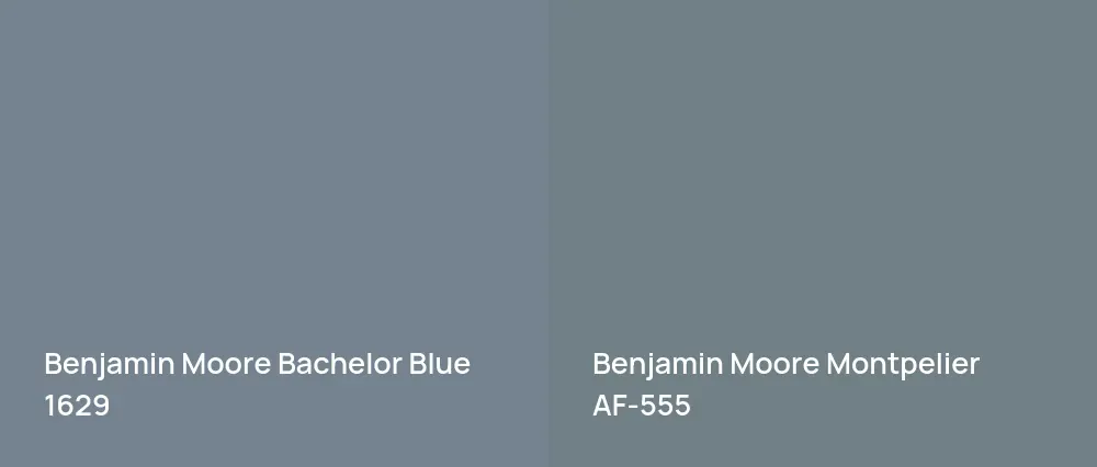 Benjamin Moore Bachelor Blue 1629 vs Benjamin Moore Montpelier AF-555